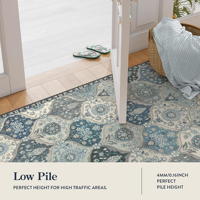 Lahome Moroccan Trellis Front Door Mat Indoor Entrance, 2x3 Rugs - Image 3