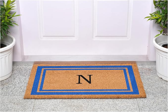 Calloway Mills 152972436N Blue Border 24" x 36" Monogram Doormat - Image 4