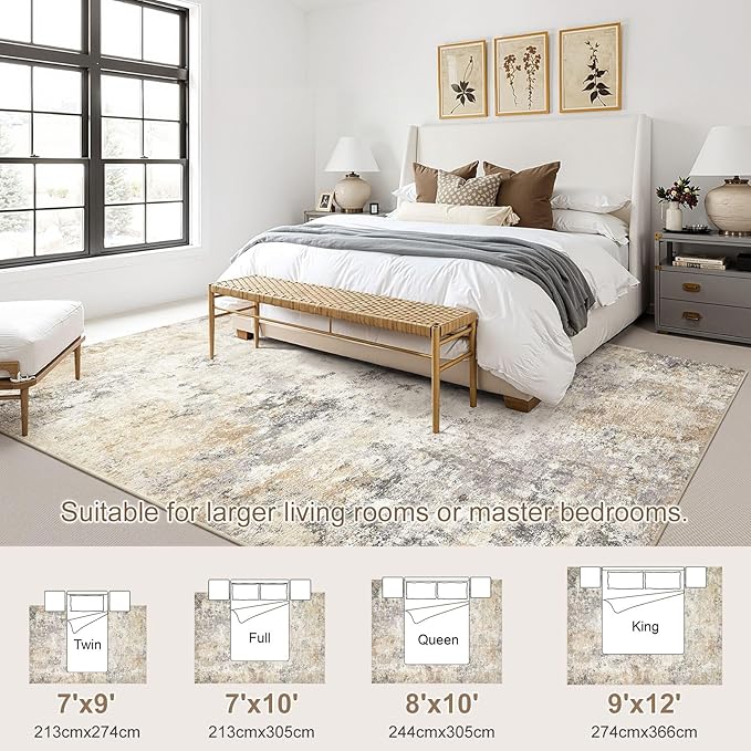 UERMEI 9x12 Area Rug Living Room Rugs - Image 3
