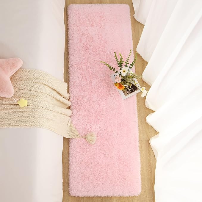 Chicrug Soft Runner Rugs for Bedroom Living Room Plush Fluffy Rug 2x8 | Shag - Image 4