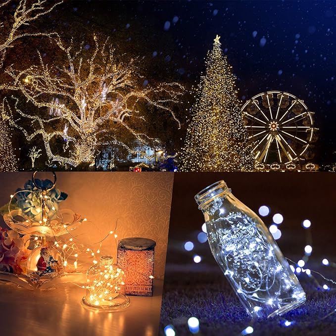 2 Pack 20ft 60 Led Fairy Lights with Remote Timer Waterproof Christmas Decor Battery Operated Twinkle Firefly Lights for Bedroom, Garden, Easter, Party, Christmas Indoor and Outdoor Decorations