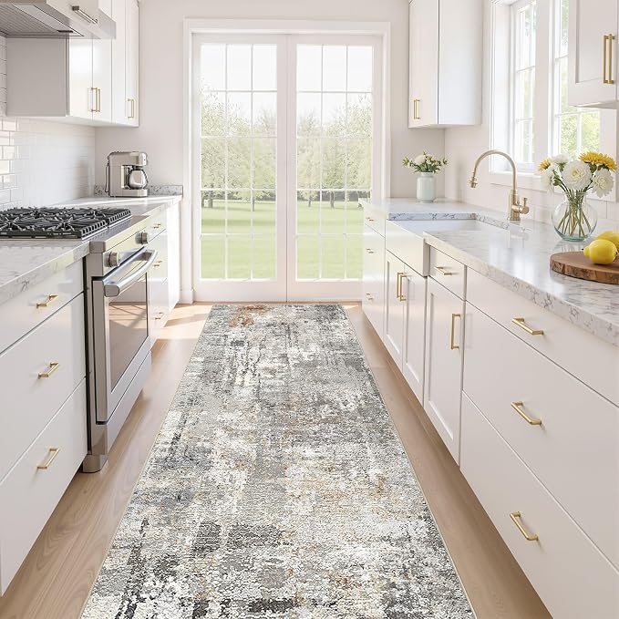 LOONGRUG Runner Rug 3x10 Washable Non-Slip Kitchen Neutral Modern Rug | by LOONGRUG