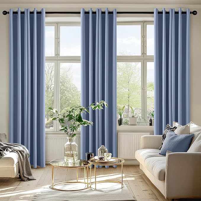 MIULEE Blackout Curtains for Bedroom 2 Panels 40 x 72 Inch Long Denim Blue | - Image 6