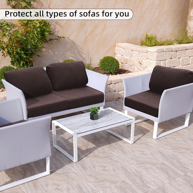 8PCS Patio Cushion Covers.Patio Furniture Couch SeatSlipcovers | Washable - Image 4