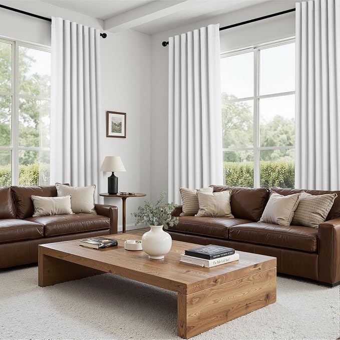Topfinel 95 inch Bedroom Living Room Curtains 2 Panels 100% Blackout Linen - Image 7