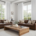 Topfinel Snow White Blackout Linen Curtains 108 Inches Long by Topfinel