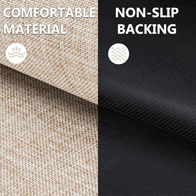 Ultra Thin Indoor Door Mat 17"x29", Non Slip Door Mat, Khaki | Low-Profile - Image 4