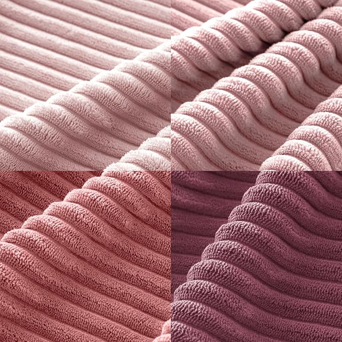 MIULEE Soft Corduroy Decorative Throw Pillow Covers Purple Pink 20x20 | Set of 4 - Image 3