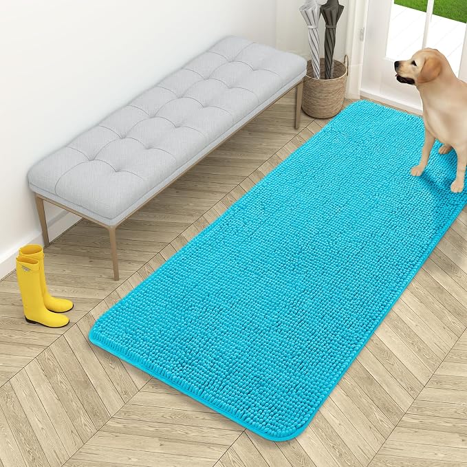OLANLY Dog Door Mat for Muddy Paws 54x24, Super Absorbent Chenille Mud Mat | by OLANLY