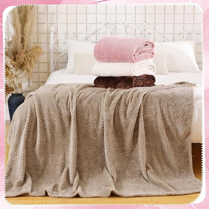 Newwiee 4 Pcs Flanne Fleece Throw Blanket - Image 5