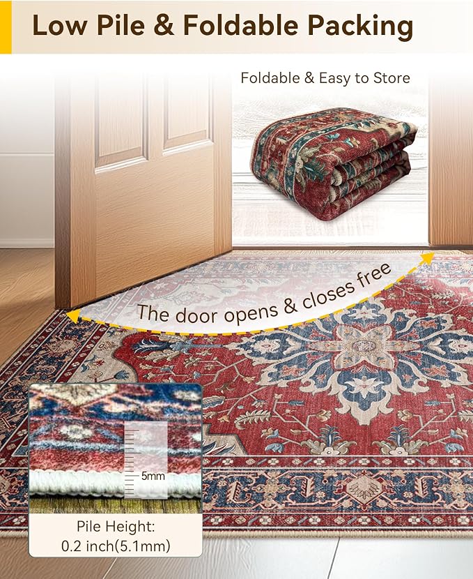 RELEANY Washable Area Rug, Small 2'6"x4', Water Repellent, Pet Friendly - Image 4