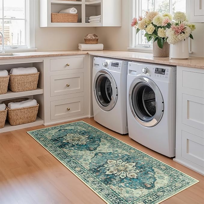 RELEANY Washable Area Rug, Runner 2'x5', Water Repellent, Pet Friendly - Image 3