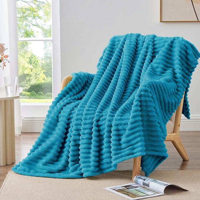BEDELITE Ribbed Twin Blanket for Couch & Bed, Warm Yet Lightweight, Ribbed - Image 2