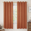 Terracotta 72 Inch Linen Curtains by LAMIT