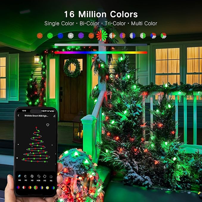 Brizled (Not Connectable Smart C9 Christmas Lights, 39FT 60 LED WiFi Color Changing Christmas Xmas Lights App Control, RGB String Light Work with Alexa Google Home for Indoor Outdoor House Tree Decor