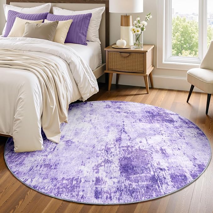 RELEANY Washable Round 4ft Area Rug by RELEANY