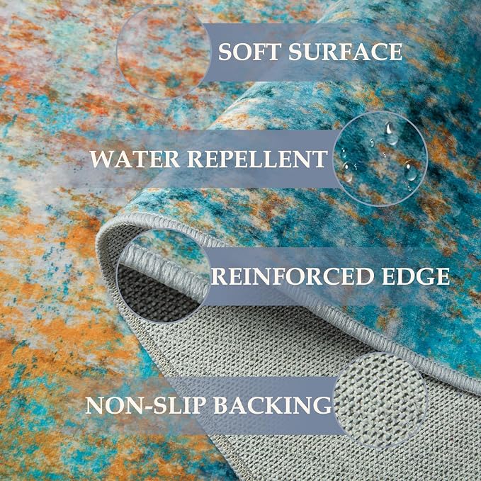 RELEANY Washable 7'x9' Abstract Area Rug - Image 5