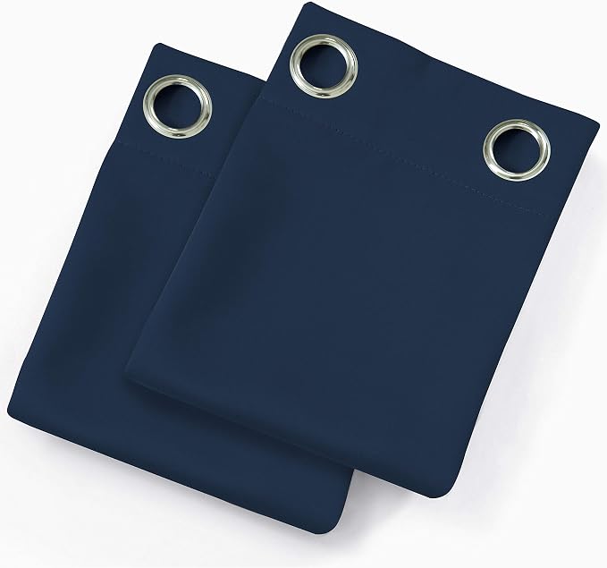 Blackout Curtains 52 x 63 inch/Navy Blue Curtains Set of 2 Panels/Thermal - Image 9