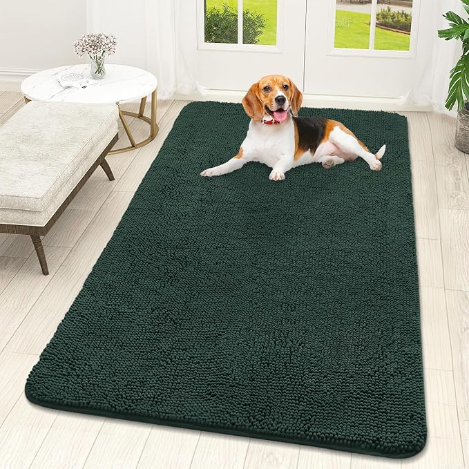 OLANLY Dog Door Mat for Muddy Paws 59x32, Super Absorbent Chenille Mud Mat | by OLANLY