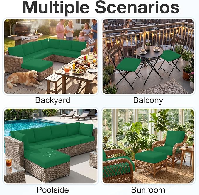 Waterproof Outdoor Cushion Covers, Stretch Patio Slipcovers | UV Resistant - Image 5