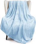 Exclusivo Mezcla Extra Large Fleece Throw Blanket for Couch, Sofa, 300GSM Super Soft and Warm Blankets, Ice Blue Throw All Season Use, Cozy, Plush, Lightweight, 50x70 Inches