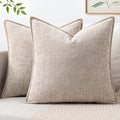 MIULEE Decorative Couch Throw Pillow Covers 18x18 Inch Taupe 2 Pack | Farmhouse by MIULEE