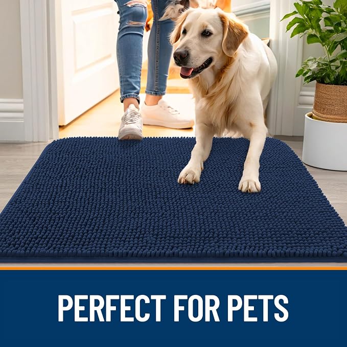 OLANLY Dog Door Mat for Muddy Paws 45x27, Super Absorbent Chenille Mud Mat | - Image 6
