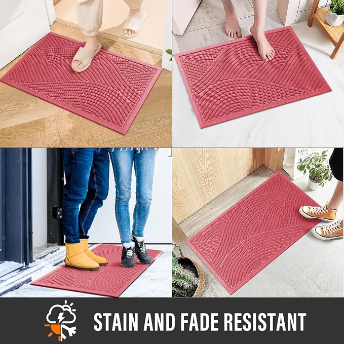 Sturdy Front Door Mat, Absorbent Muddy Dirt Resist Welcome Door Mats Outdoor - Image 4