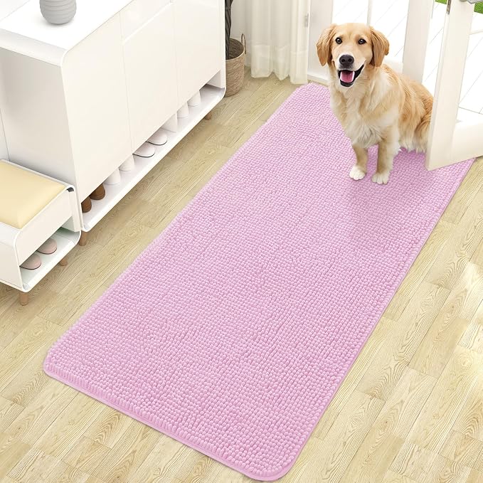 OLANLY Dog Door Mat for Muddy Paws 47x24, Super Absorbent Chenille Mud Mat | by OLANLY