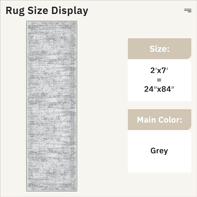 Soalmost Runner Rug 2x7 Washable Non-Slip Hallway Rugs - Image 5