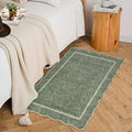 GarveeHome Scalloped Small Area Rug 2x3 Entryway Mat Non Slip Greyish Green | by GarveeHome