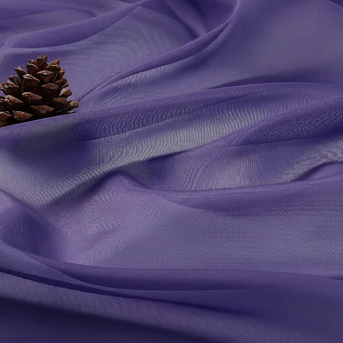 Purple Sheer Curtains 84 Inches Long 2 Panels Set, Light Filtering Sheer - Image 5