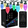 Brizled (Not Connectable Color Changing Smart Christmas Lights, 78FT 120 LED C9 String Lights App Control, Dimmable Outdoor Christmas Light, Christmas Tree Light Indoor, RGB Xmas Lights Party Decor