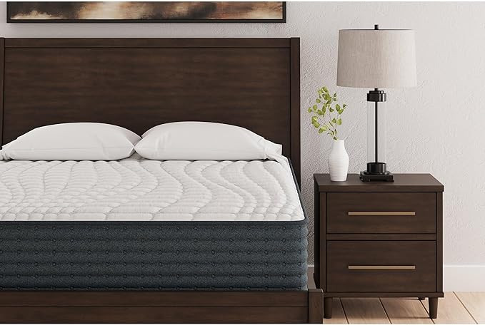 Signature Design by Ashley Hybrid 1200 12" Firm Moisture Wicking Mattress with Charcoal-Infused Gel Memory Foam and Edge Support for Pressure Relief, Temperature Regulating, Twin XL, Fiberglass Free