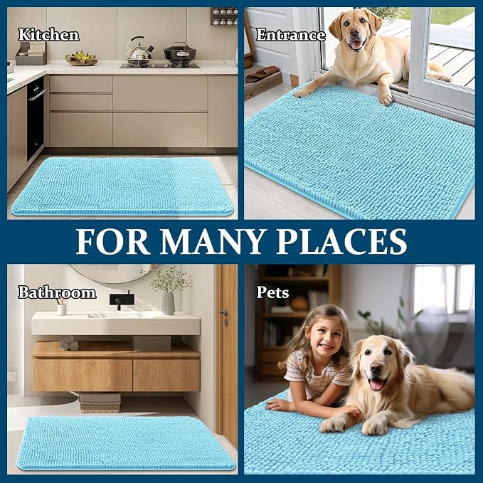 OLANLY Dog Door Mat for Muddy Paws 30x20, Super Absorbent Chenille Mud Mat | - Image 8