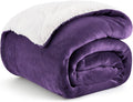 Bedsure GentleSoft Sherpa Fleece Throw Blanket for Couch - Thick and Warm Throw for Girls and Women, Soft Fuzzy Plush Blanket for Winter, Purple, 50x60 Inches