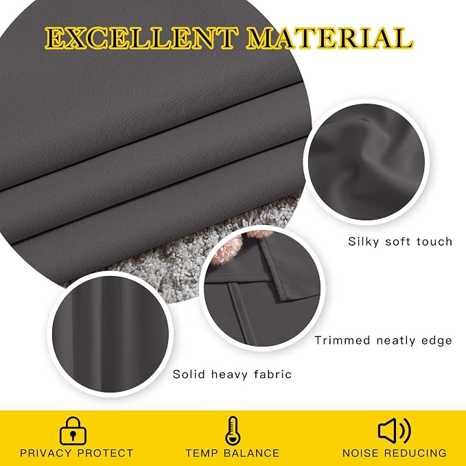 NICETOWN Bedroom Blackout Curtains 95 inch Length - Image 4