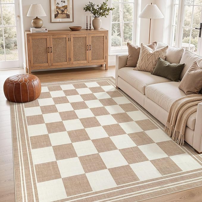 cotiled 6x9 Area Rugs for Living Room: Boho Washable Rug for Dining Room | by COTILED
