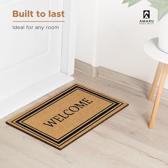 Coir Welcome Mat, Stylish Welcome, 17 x 29 in | 100% Natural Coir, Anti-Shedding - Image 5
