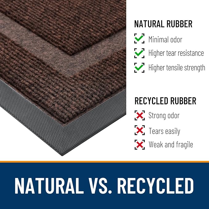OLANLY Front Door Mat Outside 47x23, All-Season Heavy-Duty Rubber Doormat | - Image 4