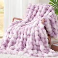 Luxury 1000GSM Faux Rabbit Fur Throw Blanket by TOUCHAT