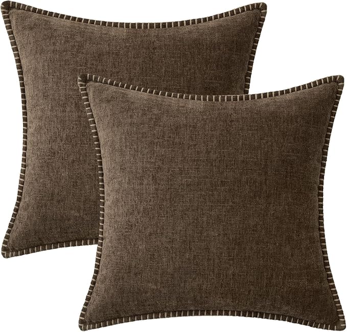 MIULEE Decorative Couch Throw Pillow Covers 16x16 Inch Brown 2 Pack | Farmhouse - Image 8