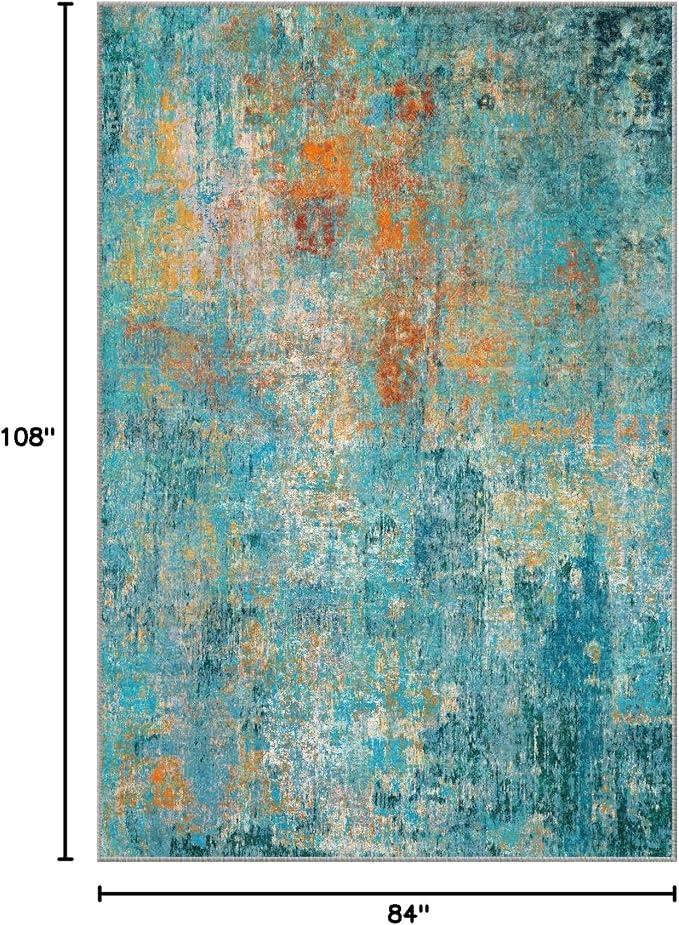 RELEANY Washable 7'x9' Abstract Area Rug - Image 2