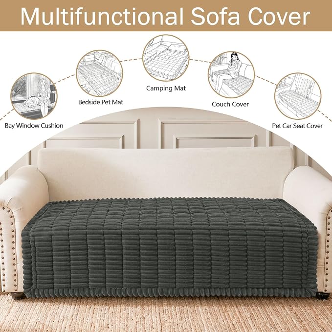 Couch Cover for Dogs, Washable Non Slip Plush Flannel Sofa Protector | Thick - Image 3