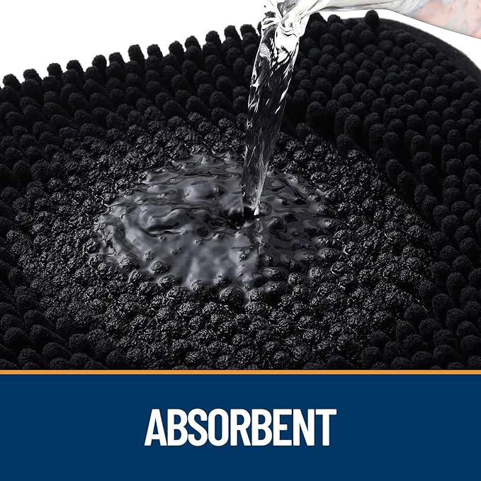 OLANLY Dog Door Mat for Muddy Paws 59x20, Paw Print Design Chenille Mud Mat | - Image 3