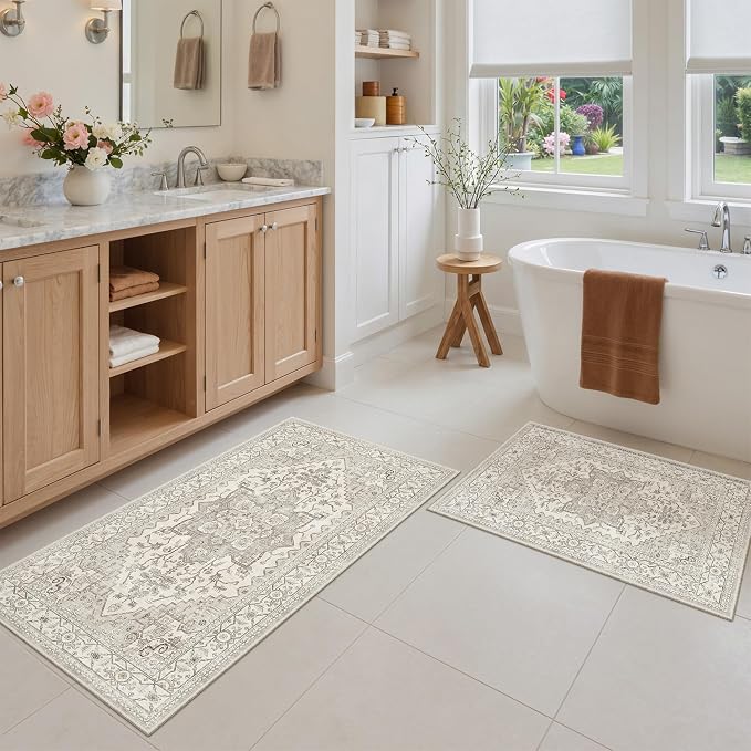 Madane 2-Piece Area Rugs Set, Small Kitchen Runner Non-Slip, Low Pile Floor - Image 3