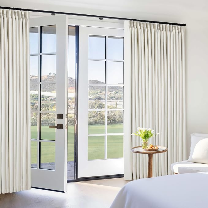 Natural Pinch Pleat 100% Blackout Linen 120 Inch Long Curtains 60 Inch Wide | 2 - Image 7