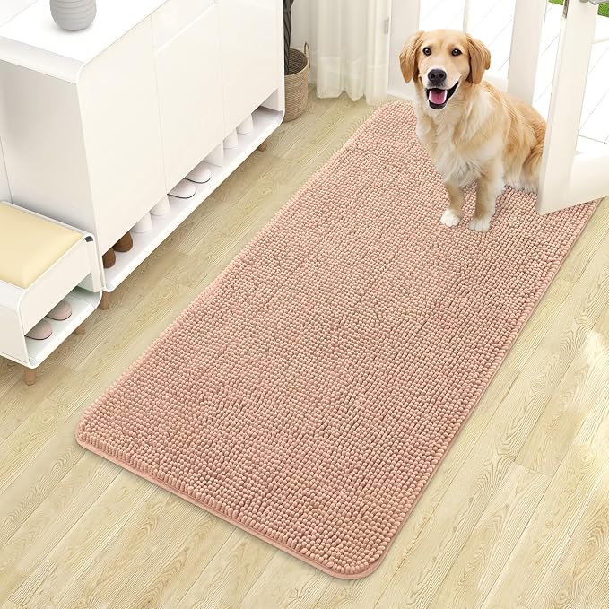 OLANLY Dog Door Mat for Muddy Paws 44x24, Super Absorbent Chenille Mud Mat | by OLANLY