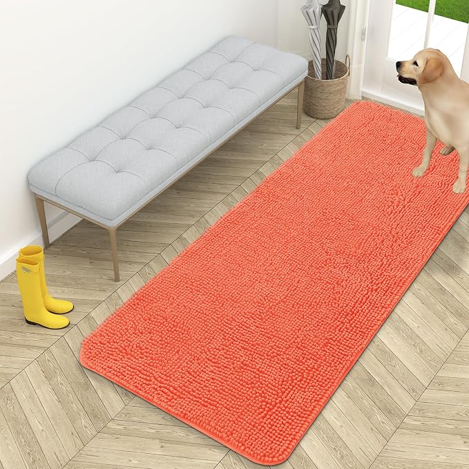 OLANLY Dog Door Mat for Muddy Paws 59x24, Super Absorbent Chenille Mud Mat | by OLANLY