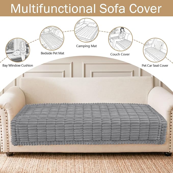 Couch Cover for Dogs, Washable Non Slip Plush Flannel Sofa Protector | Thick - Image 3
